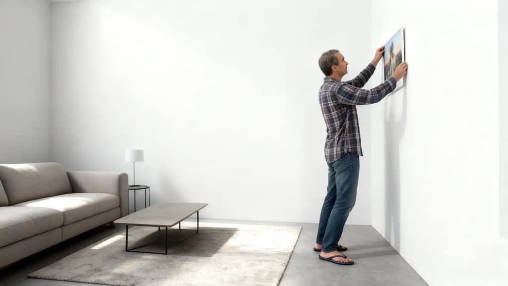 altura para pendurar quadros