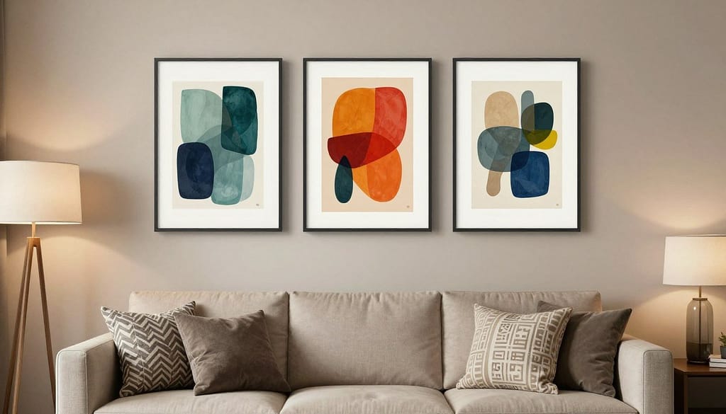 altura de quadros acima do sofá