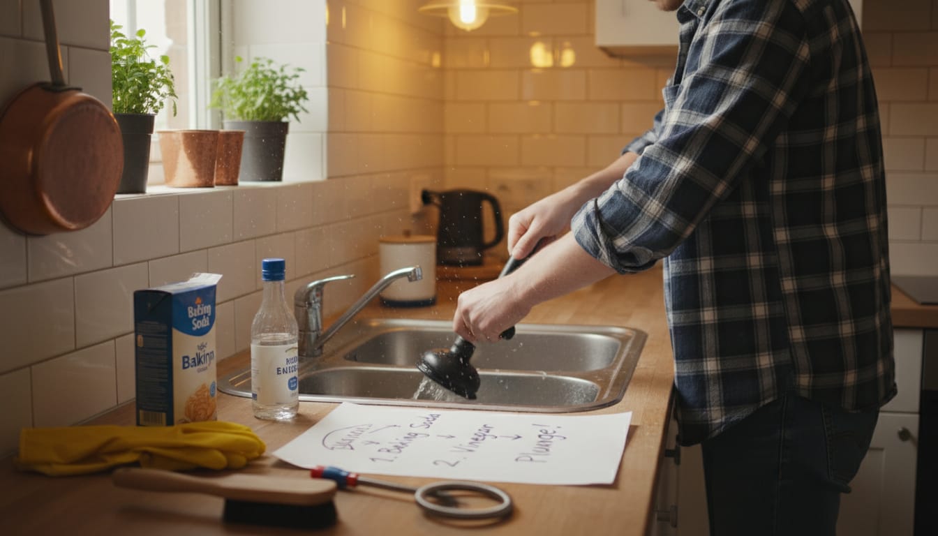 como desentupir pia da cozinha