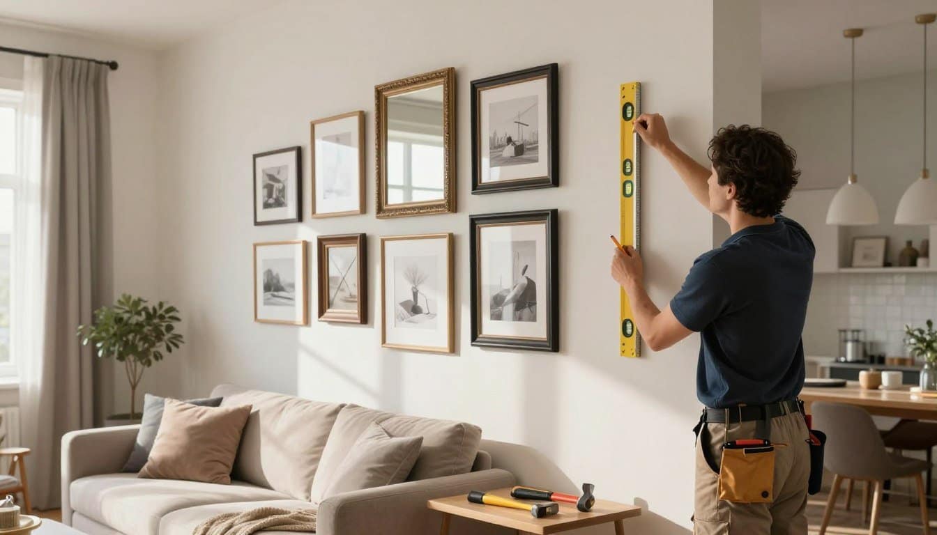 como instalar quadros e espelhos